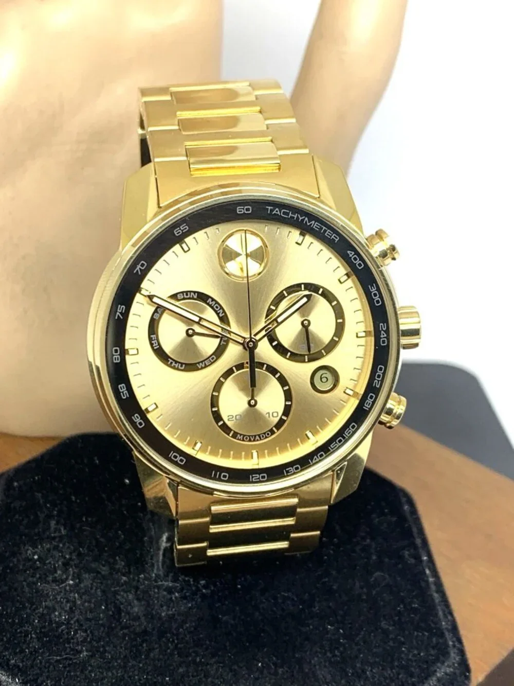 Movado Men's Watch 3600866 Bold Chronograph Swiss Quartz Gold Steel 44mm
